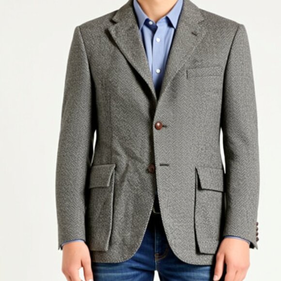 Polo Ralph Lauren Vintage Herringbone 80's - 90's Brown Wool Jacket Men's 40R